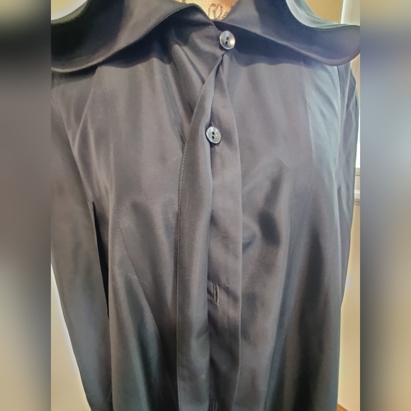 Vintage Black Hooded Cape, Cloak Coat, MidCentury 1950 Theatre Opera Cape Gothic - Picture 4 of 10